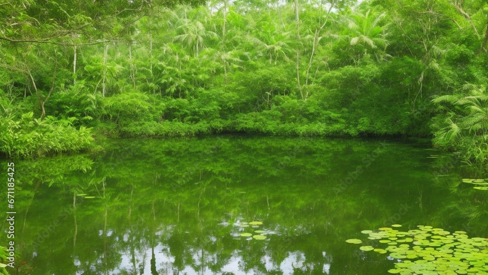 Fototapeta premium grass in the water.