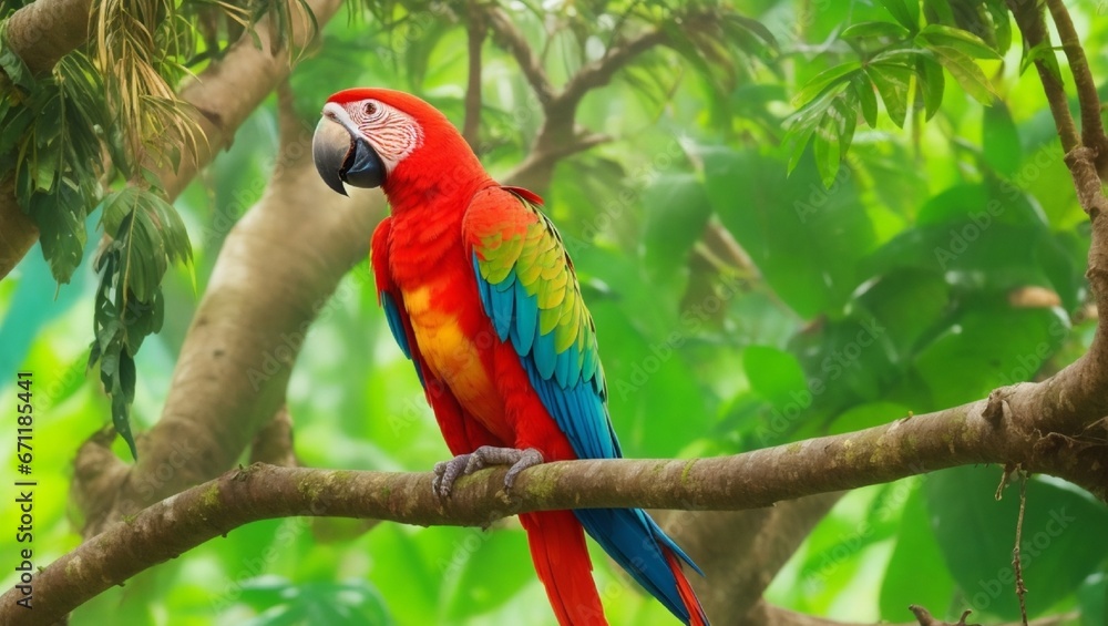 Obraz premium red and yellow macaw.