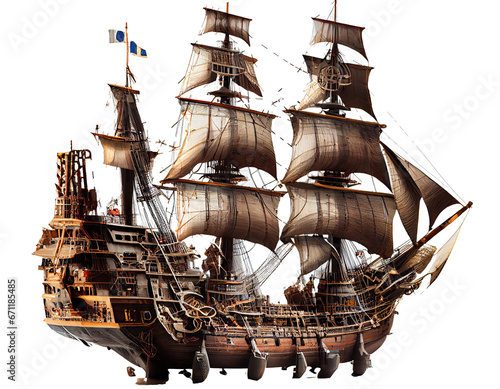 ship in the sea on transparent background PNG
