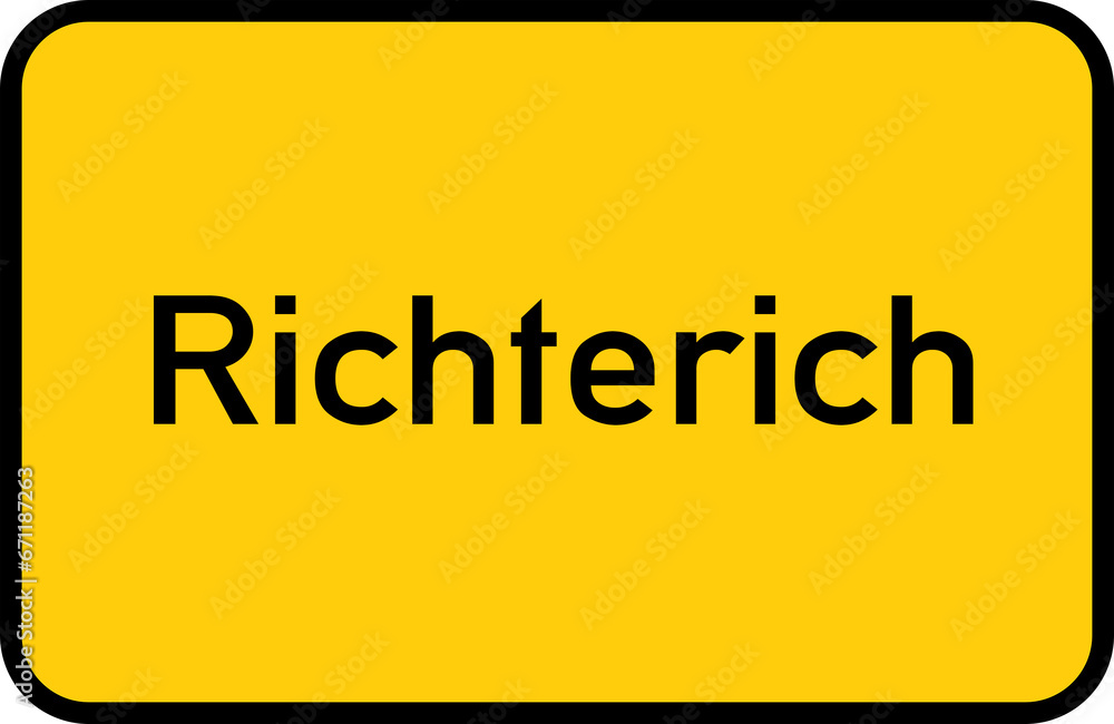 City sign of Richterich - Ortsschild von Richterich City sign of Richterich - Ortsschild von Richterich