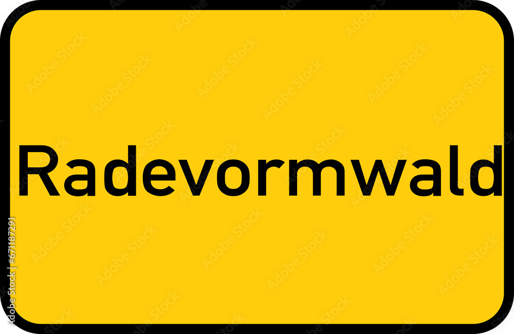 City sign of Radevormwald - Ortsschild von Radevormwald City sign of Radevormwald - Ortsschild von Radevormwald