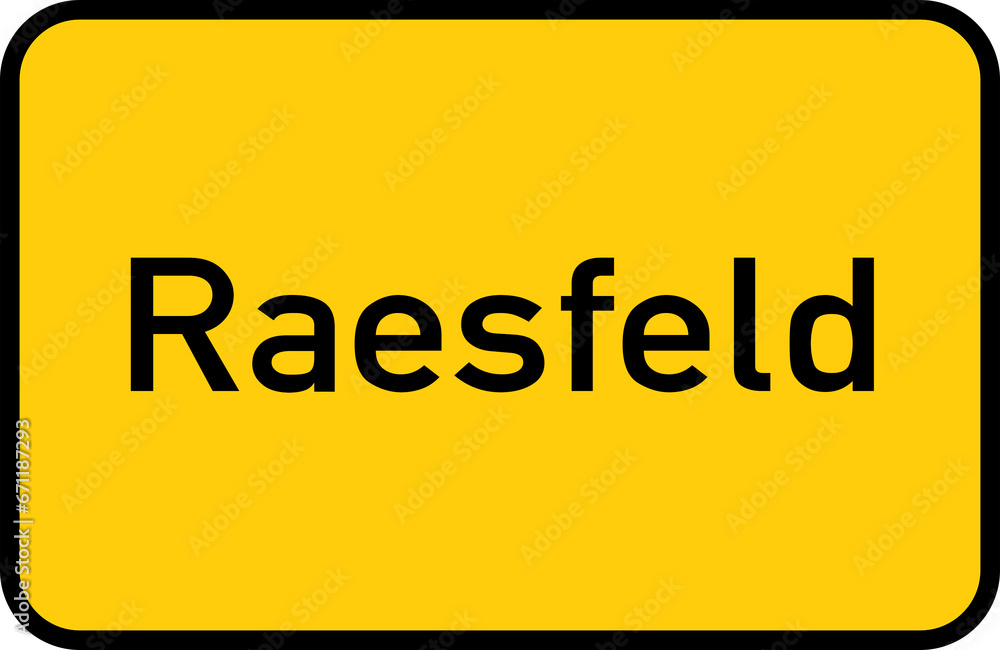 City sign of Raesfeld - Ortsschild von Raesfeld