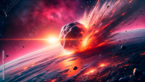 Asteroid Collision: Earth's Fiery Encounter