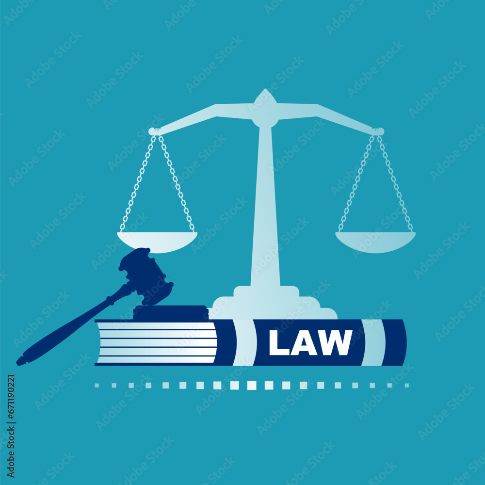 Concept law and justice. Scales of justice, gavel and book. Vector illustration flat design. For web banners, promotional materials, presentation templates. Concept law and justice. Scales of justice, gavel and book. Vector illustration flat design. For web banners, promotional materials, presentation templates.