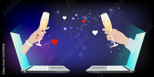 virtual online date, distance, communication