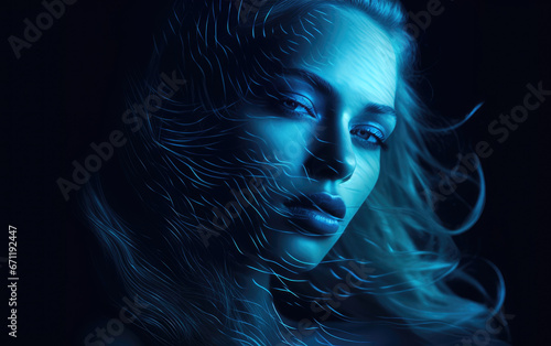 Blue lines forming an image...