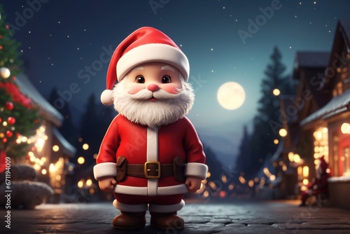 Santa cute 3d character. ai generative
