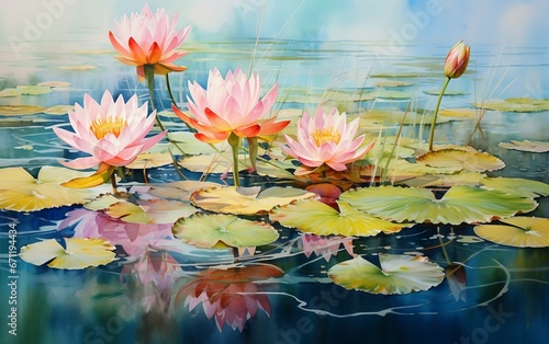 Watercolor Painting of Elegant Floral Beauty