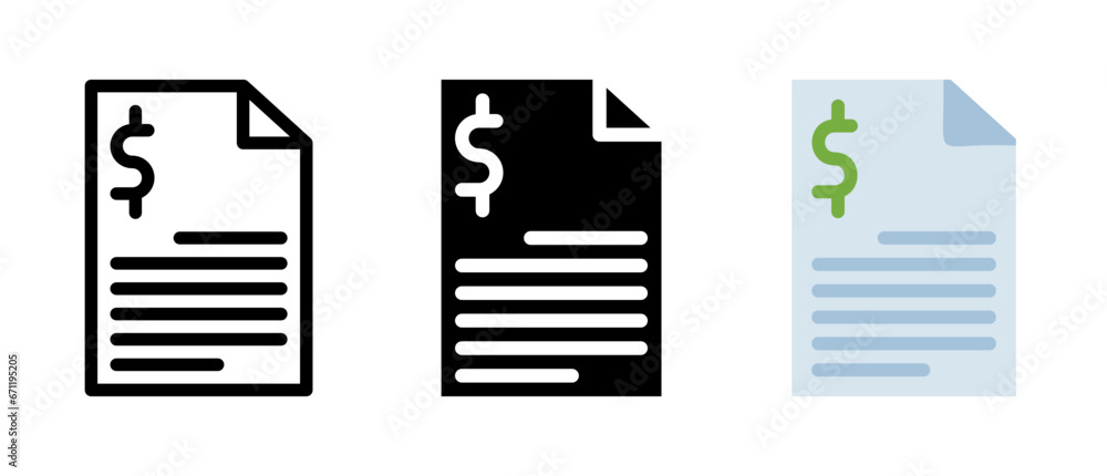 Invoice icons set vector illustration for web and mobile Invoice icons set vector illustration for web and mobile