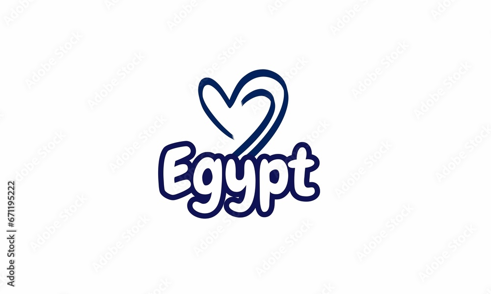 A heart-shaped Egypt design combines the country's outline into a symbol of love and admiration for its culture and heritage.