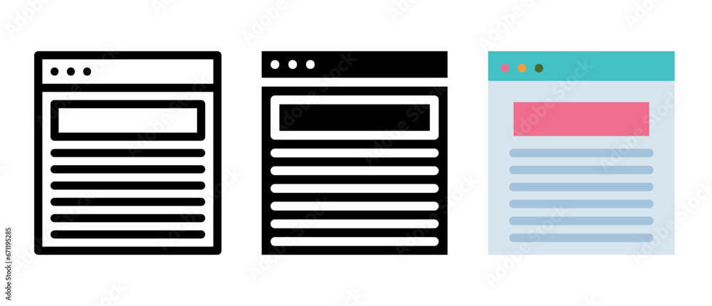 Website icons set vector illustration for web and mobile Website icons set vector illustration for web and mobile