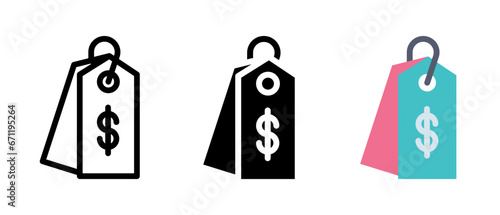 Price tag icons set vector illustration for web and mobile