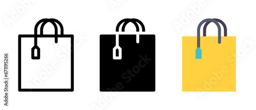 Shopping bag icons set vector illustration for web and mobile