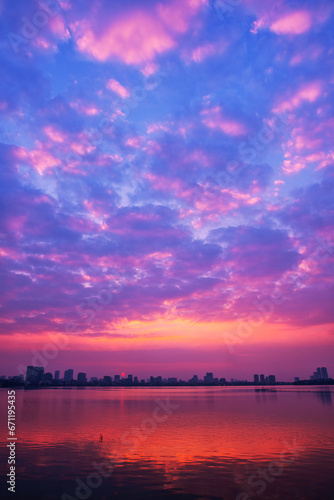 Sunset on West lake, Hanoi, Vietnam