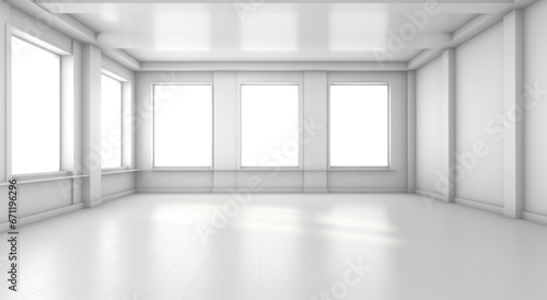 empty white room with a window