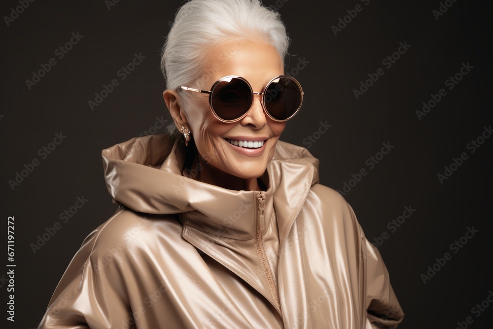 Elegant Senior Lady Engages in Lively Laughter and Relishes the Joyful Moments. Classic woman. Elegant Senior Lady Engages in Lively Laughter and Relishes the Joyful Moments. Classic woman.