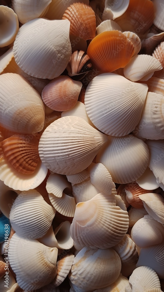 Assorted Seashells in Sunlight