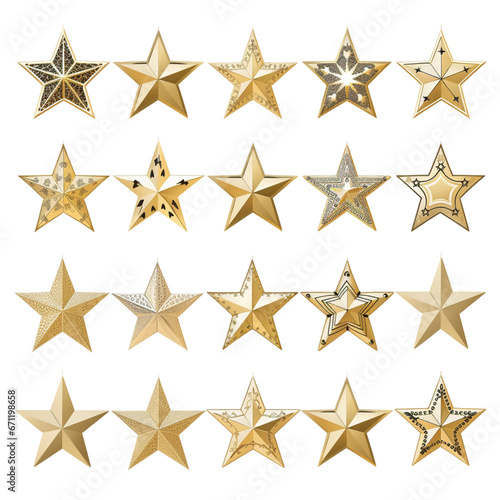 Christmas stars, clip art isolated on white background