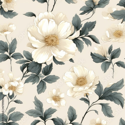 seamless floral background - generative ai