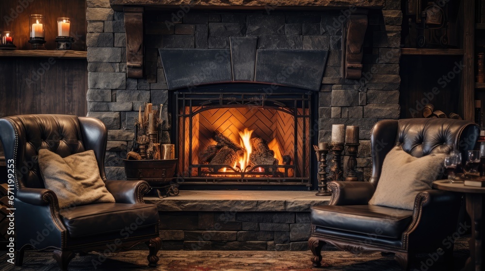 Cozy Living: Embrace the warmth and comfort of indoor fireplaces, perfect for interior design and home decor projects.