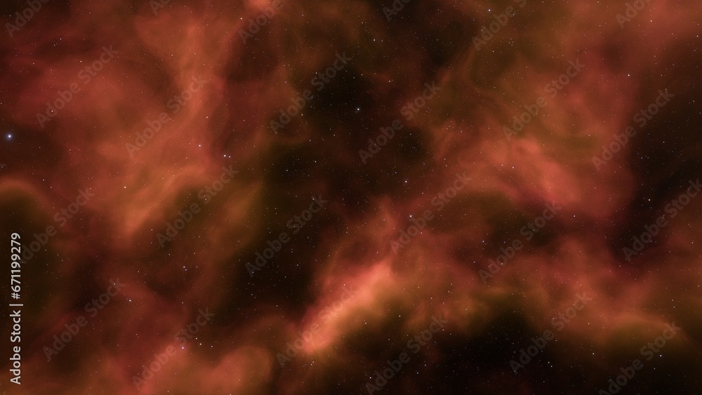Naklejka premium Deep space nebula with stars. Bright and vibrant Multicolor Starfield Infinite space outer space background with nebulas and stars. Star clusters, nebula outer space background 3d render 