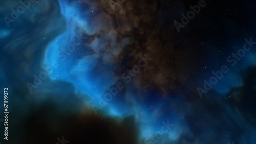 Deep space nebula with stars. Bright and vibrant Multicolor Starfield Infinite space outer space background with nebulas and stars. Star clusters, nebula outer space background 3d render
