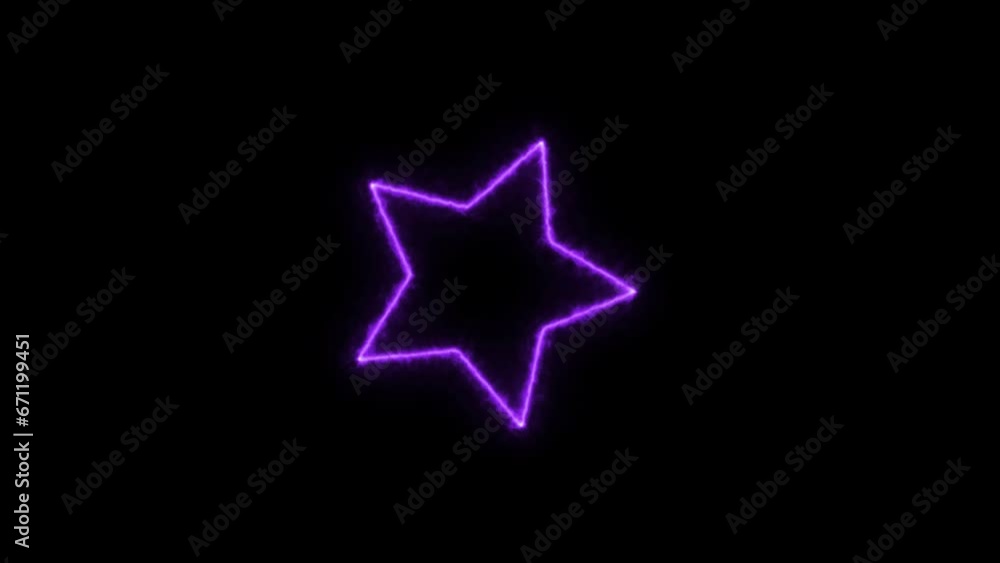 Purple star neon electric line stock 4k video black background.
Purple star neon electric line stock 4k video black background.