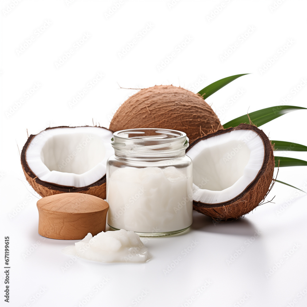 coconut oil isolated on white background coconut oil isolated on white background