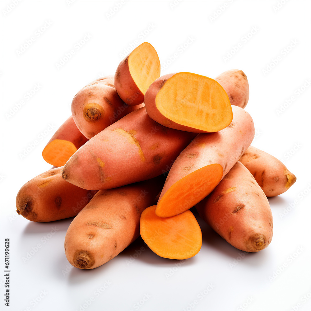 sweet potatoes isolated on white background sweet potatoes isolated on white background