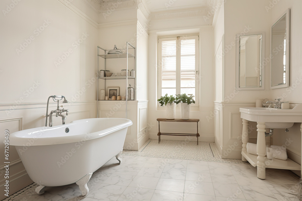 Rustic modern farmhouse bathroom, mid - centuary design architecture Rustic modern farmhouse bathroom, mid - centuary design architecture