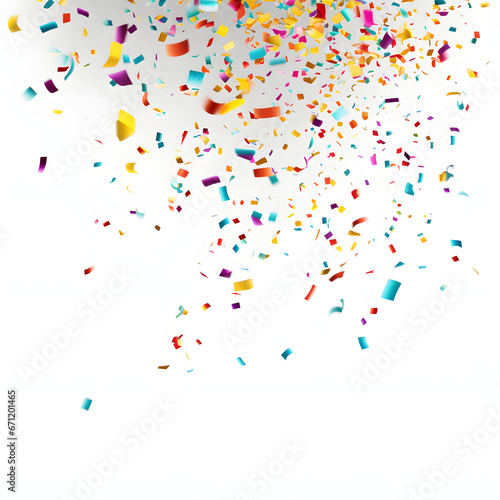 confetti falling at a party isolated on white background, png
