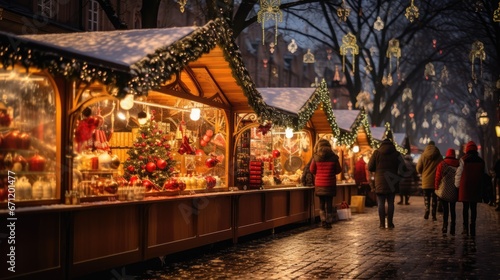 "Experience the Joy of Christmas Markets: Captivating scenes of festively decorated stalls and twinkling holiday lights."