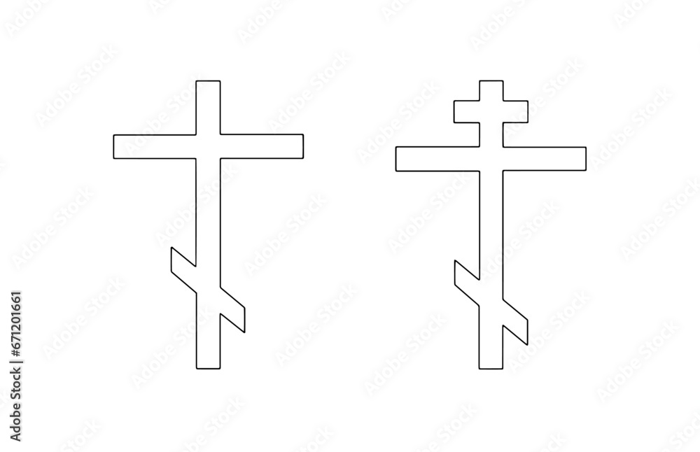 Orthodox cross. One line
