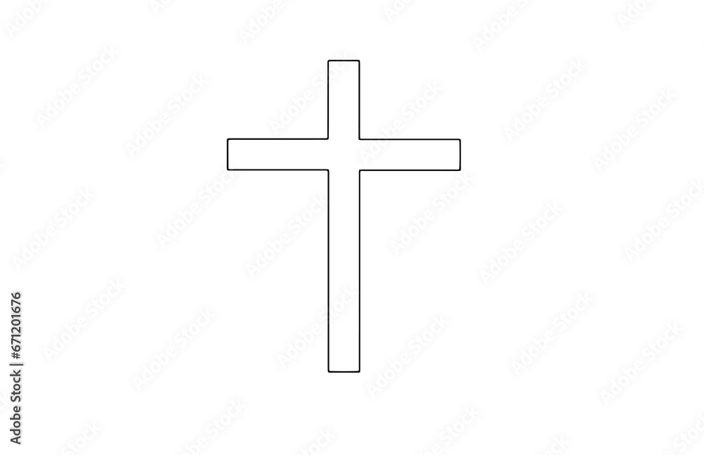  Catholic cross. One line