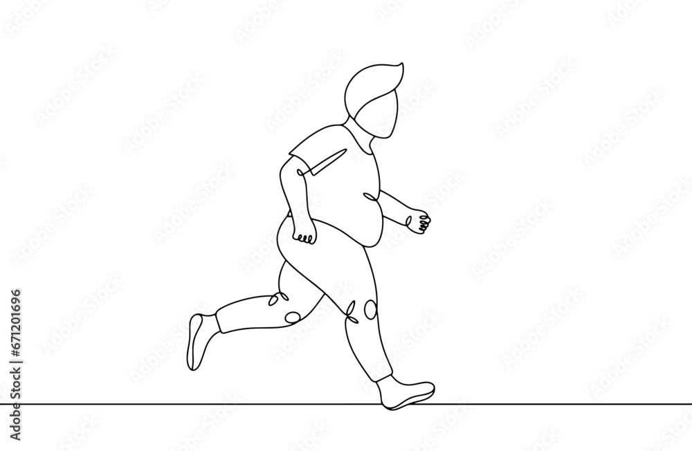 Man. Losing weight. One line Man. Losing weight. One line