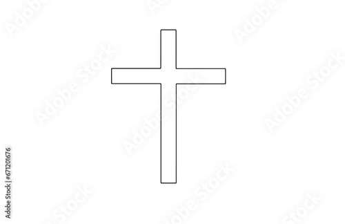  Catholic cross. One line