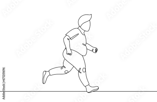  Man. Losing weight. One line