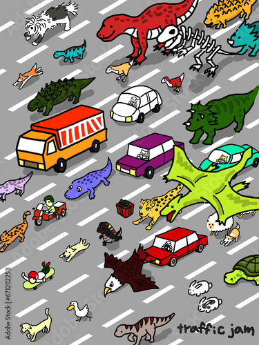 도로위의 동물들(traffic Jam)
