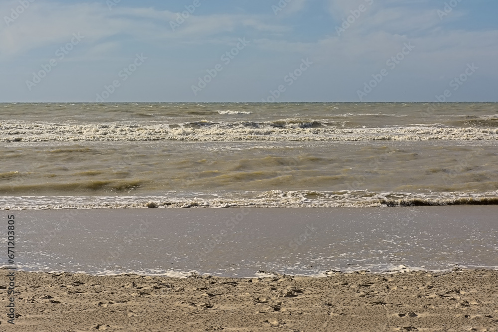 Waves of the northsea on the Belgian coast