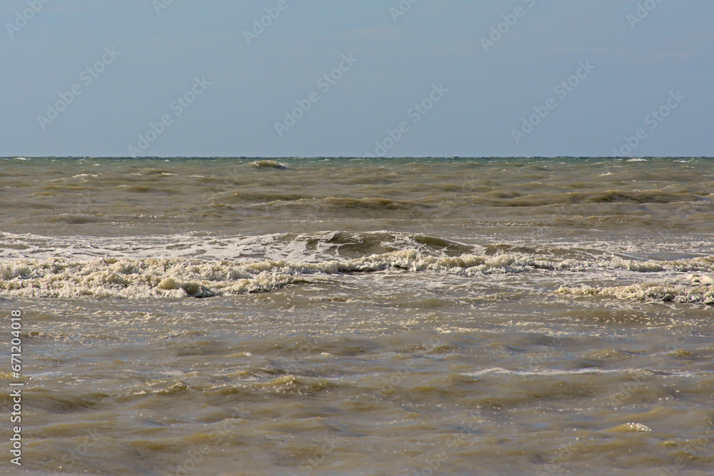 Waves of the northsea on the Belgian coast