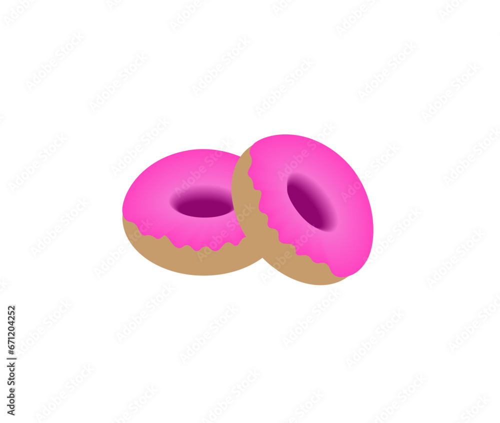 Set of 3d vector donuts on a light background Set of 3d vector donuts on a light background