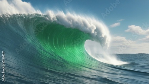 the earth in the water _A tsunami illustration, depicting the movement and the speed of water. The wave is curved and green © Jared