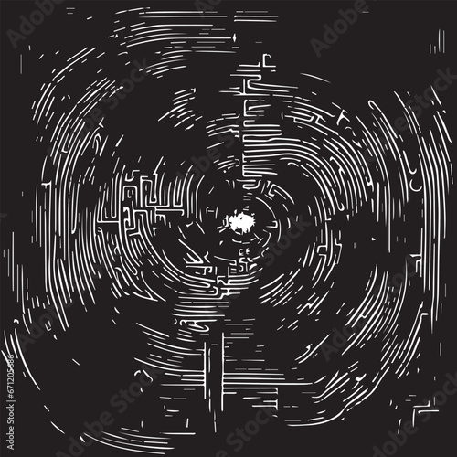 Distressed background in black and white texture with dark spots, scratches and lines. Abstract illustration