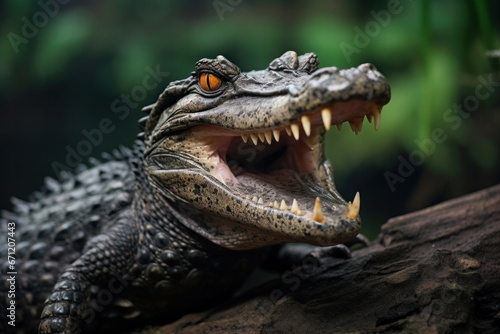 A baby crocodile with its mouth open © Nino Lavrenkova