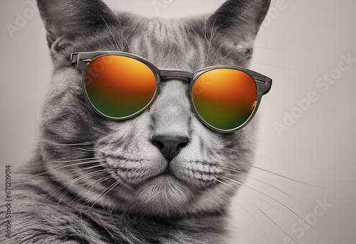 A cat wearing sunglasses