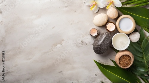 items for spa treatments with space for text. photo