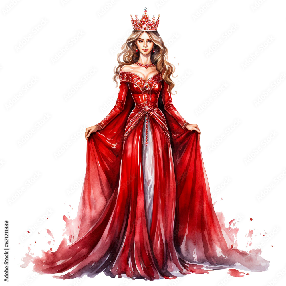 Royale woman in a red dress Royale woman in a red dress