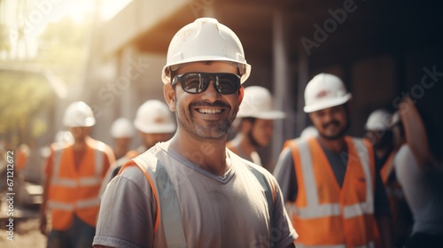 Portrait of construction workers on site, engineer team for maintenance and training in industry factory worker , warehouse Workshop for factory operators, mechanical engineering team production.