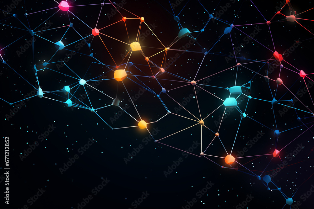 A neural network diagram with interconnected nodes, representing the ...