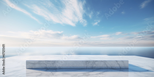 A concrete bench sitting on top of a snow-covered ground. Perfect for winter-themed projects or outdoor furniture advertisements.